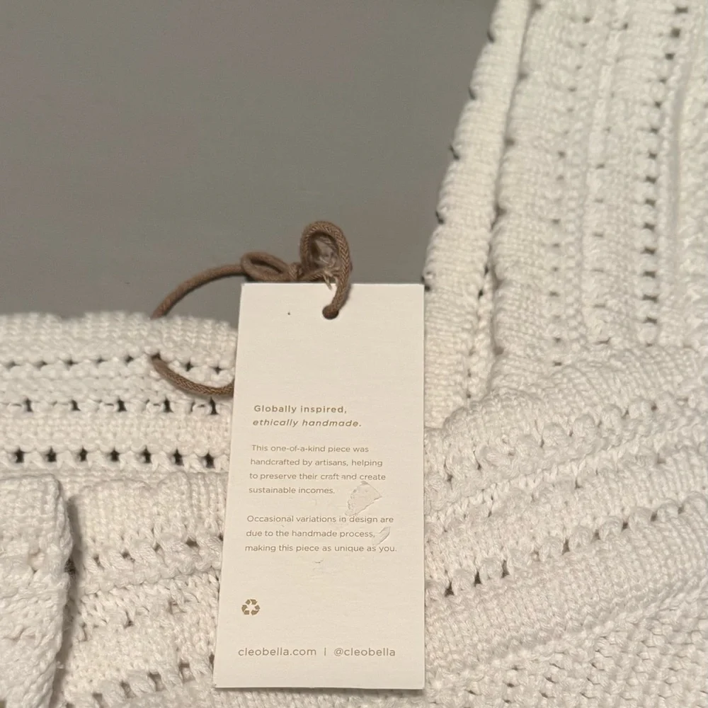 Cleobella Ivory Knit sweater with Puff Sleeves,  discount, NWT - Picture 4 of 7
